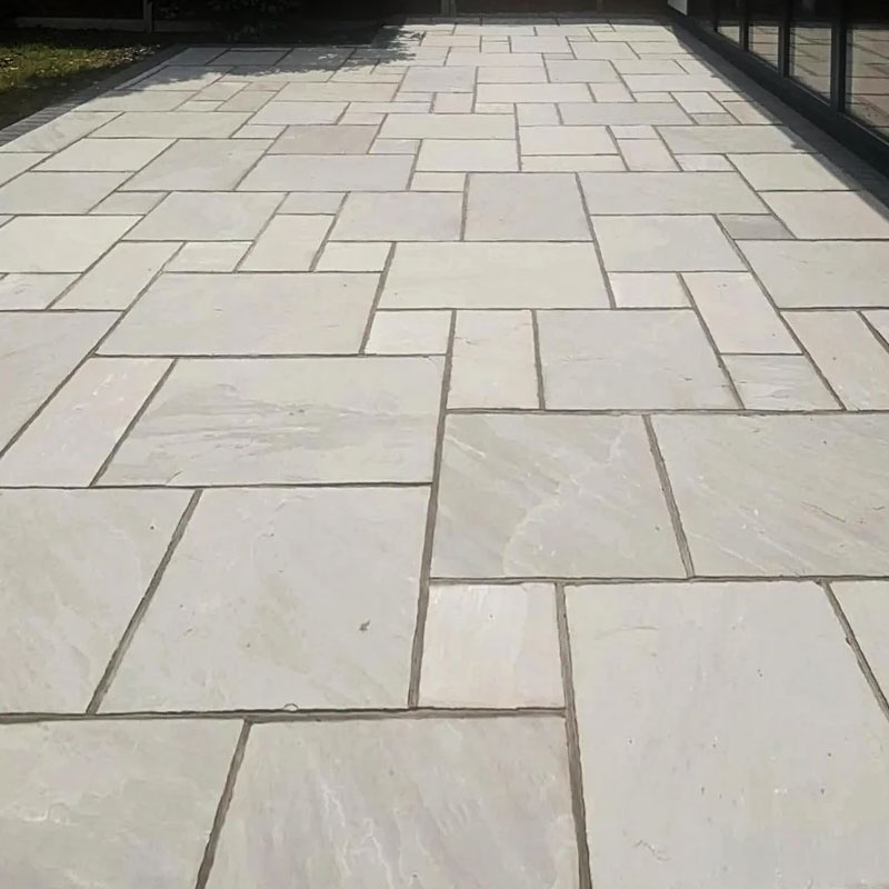 Kandia Grey Indian Sandstone Paving Slabs