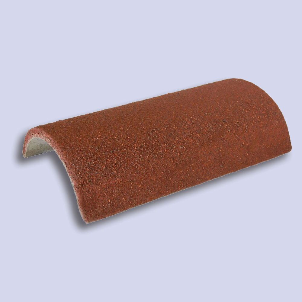 Ridge Half Round Tile Antique Red