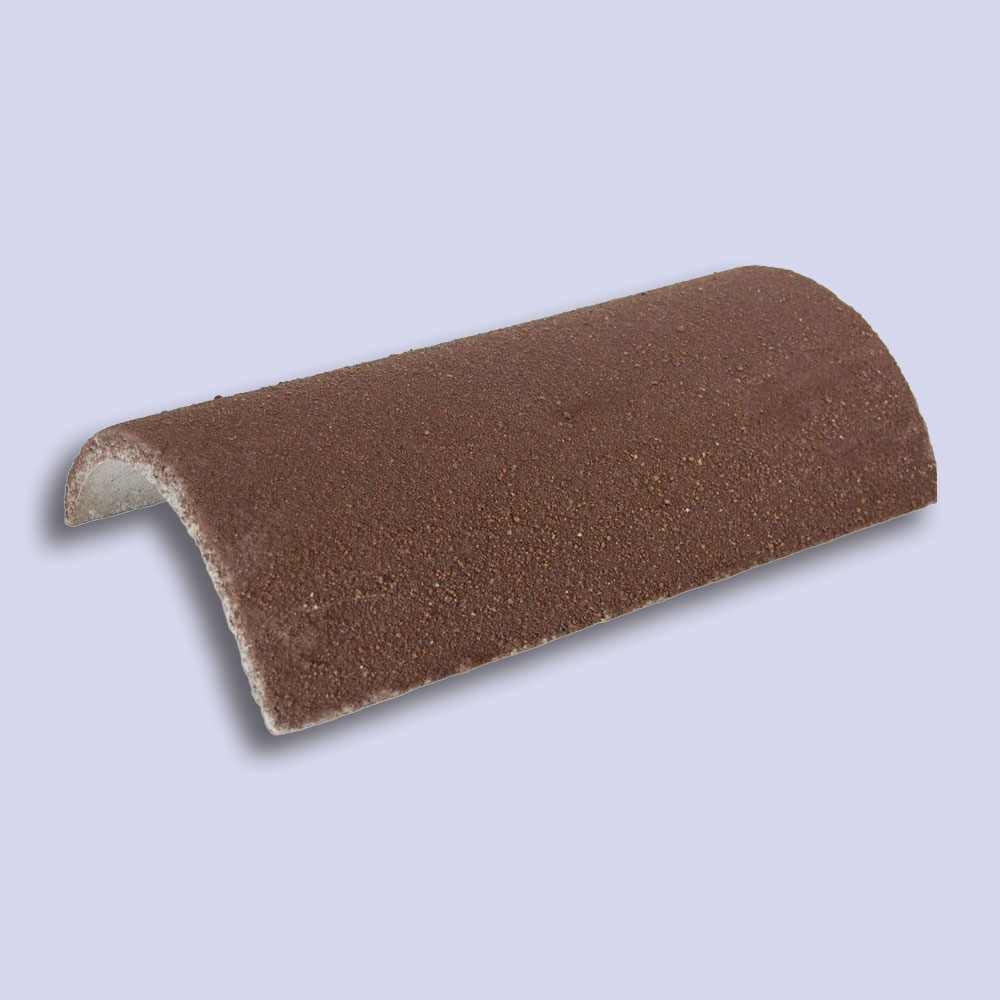 Ridge Half Round Tile Brown