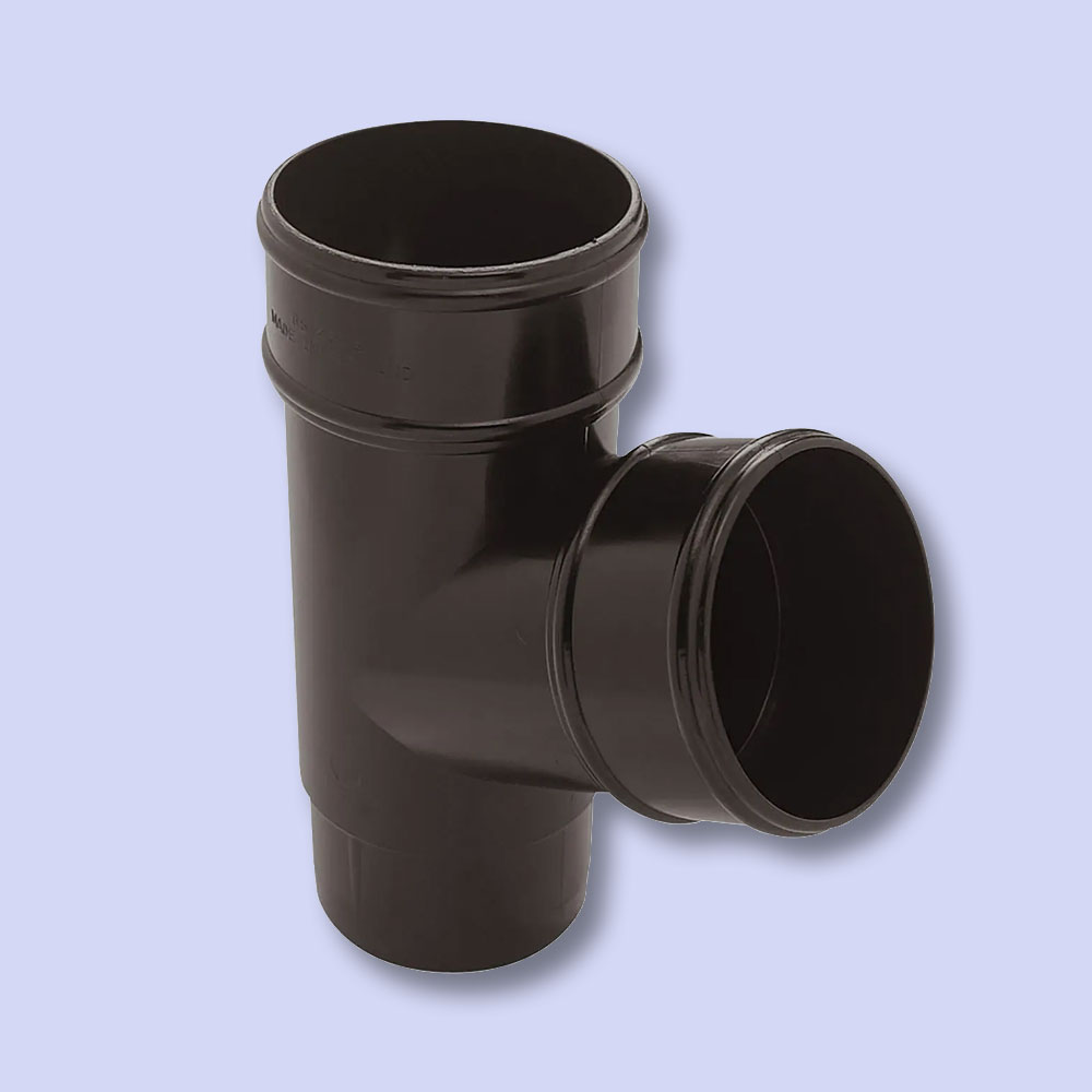 Downpipe 68mm Round 112.5º Black Branch