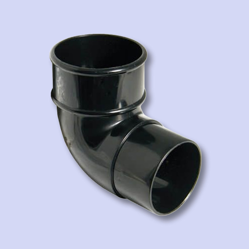 Downpipe 68mm Round Black 92.5º Bend