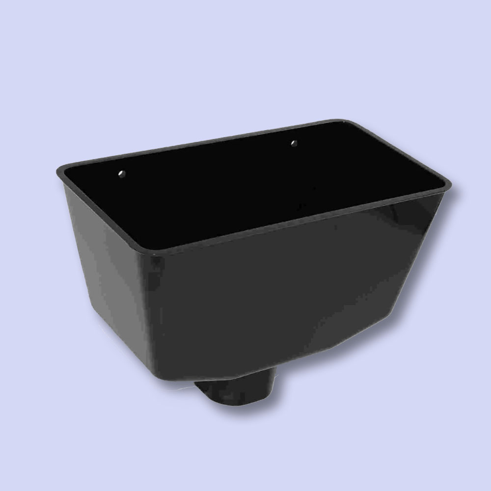 Downpipe 68mm Round Black Hopper Medium