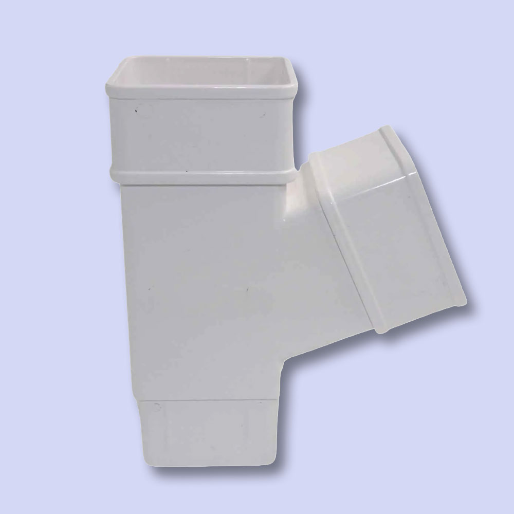 Downpipe 65mm Square 112.5º White Branch