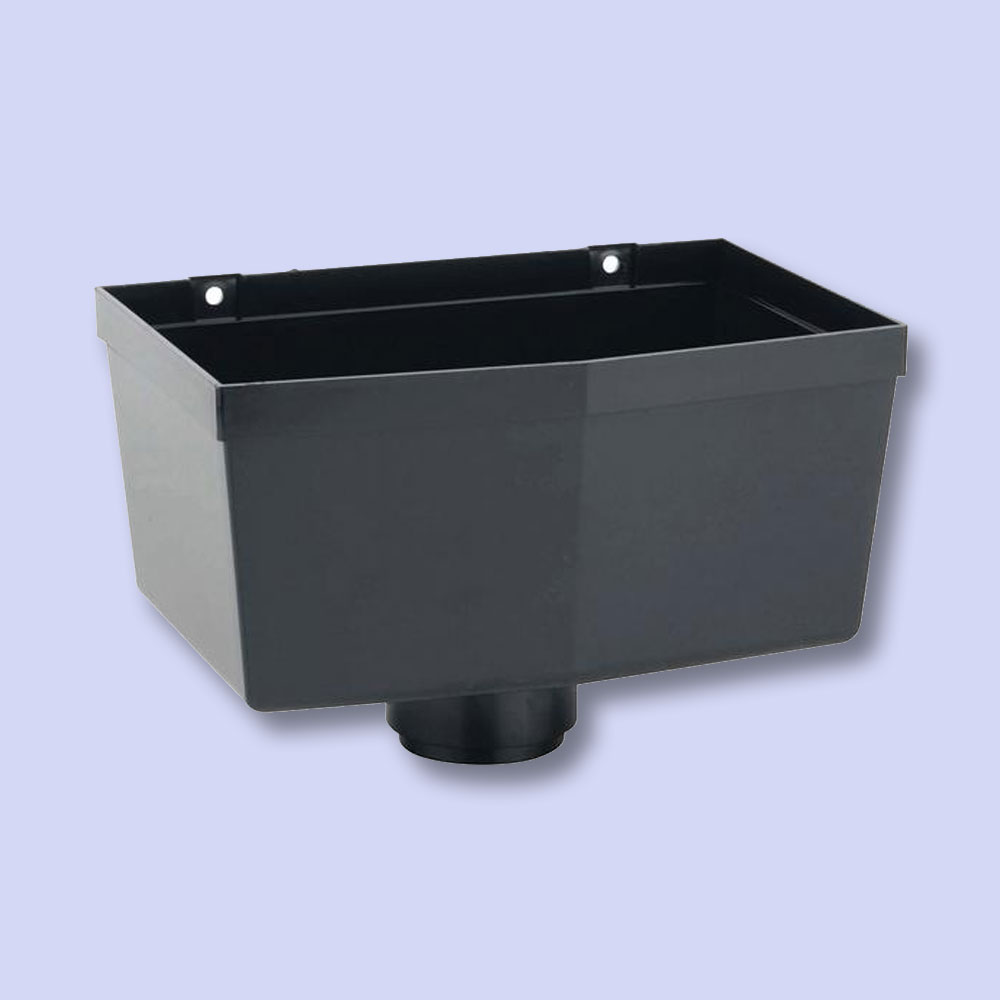 Downpipe 68mm Square Black Hopper Medium