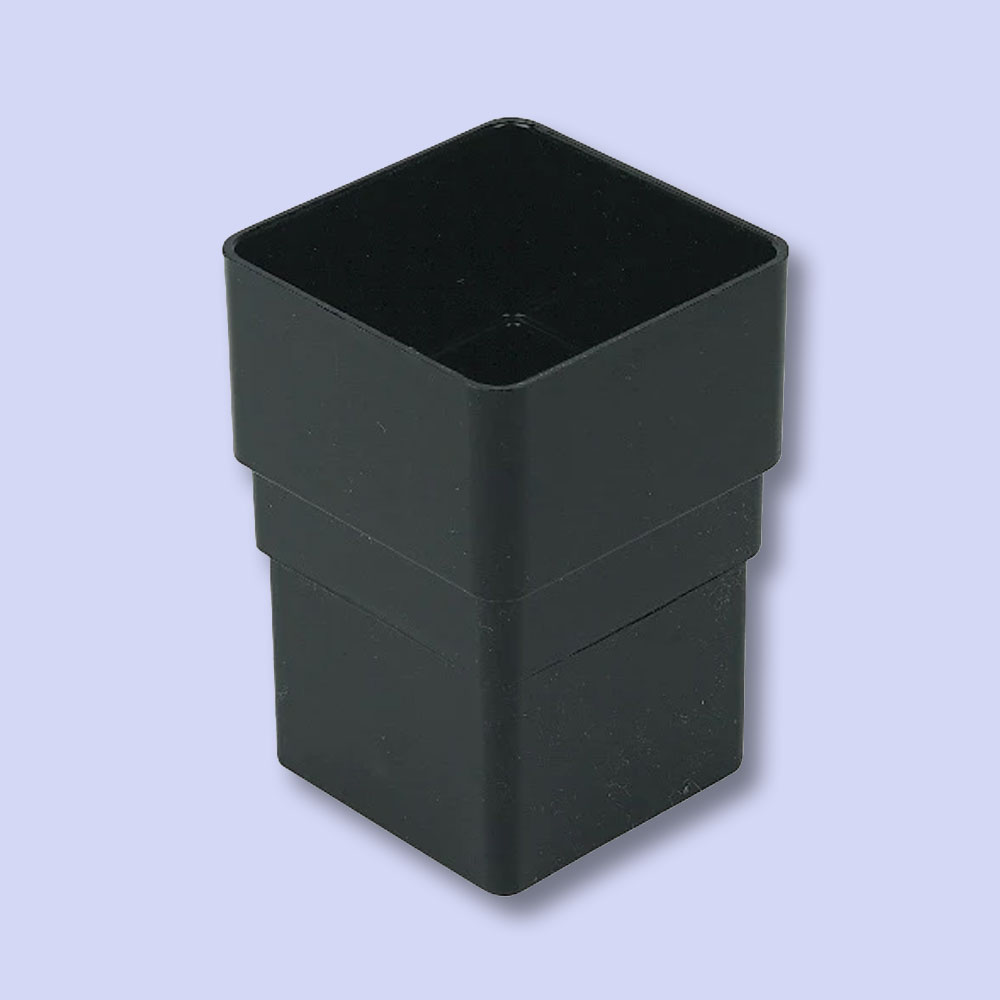Downpipe 65mm Square Black Pipe Connector