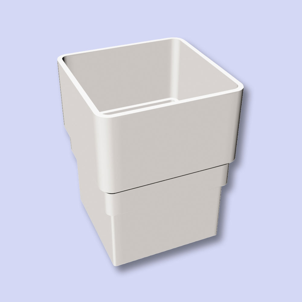 Downpipe 65mm Square White Pipe Connector