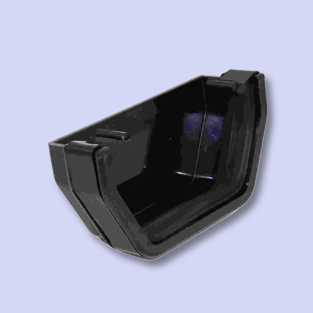 Gutter Black Square External Stop End