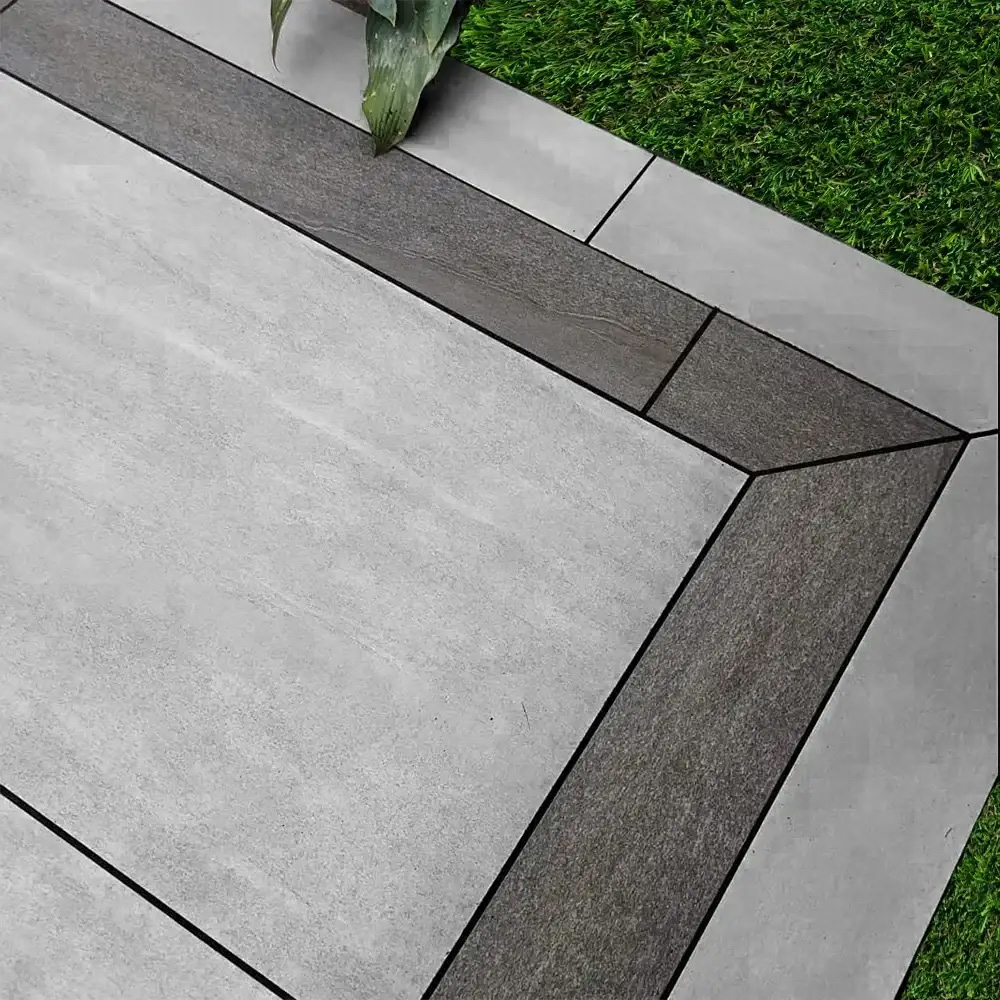 Anthracite Outdoor Porcelain Border Tile 20mm